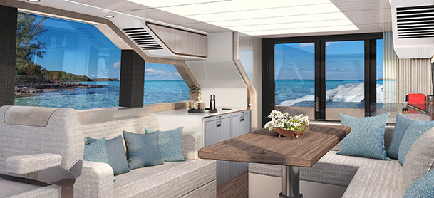 Interior on a Cruisers Yachts 55 Flybridge 
