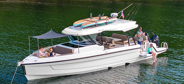 boaters aboard a 38 VTR