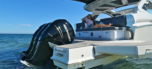 Mercury engines on a Cruisers Yachts boat