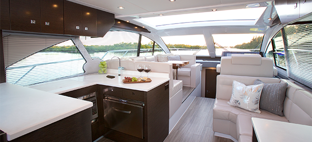 interior of a Cruisers Yachts yacht