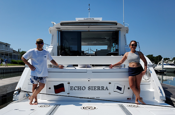 The Zerphy Family on their Cruisers Yachts boat