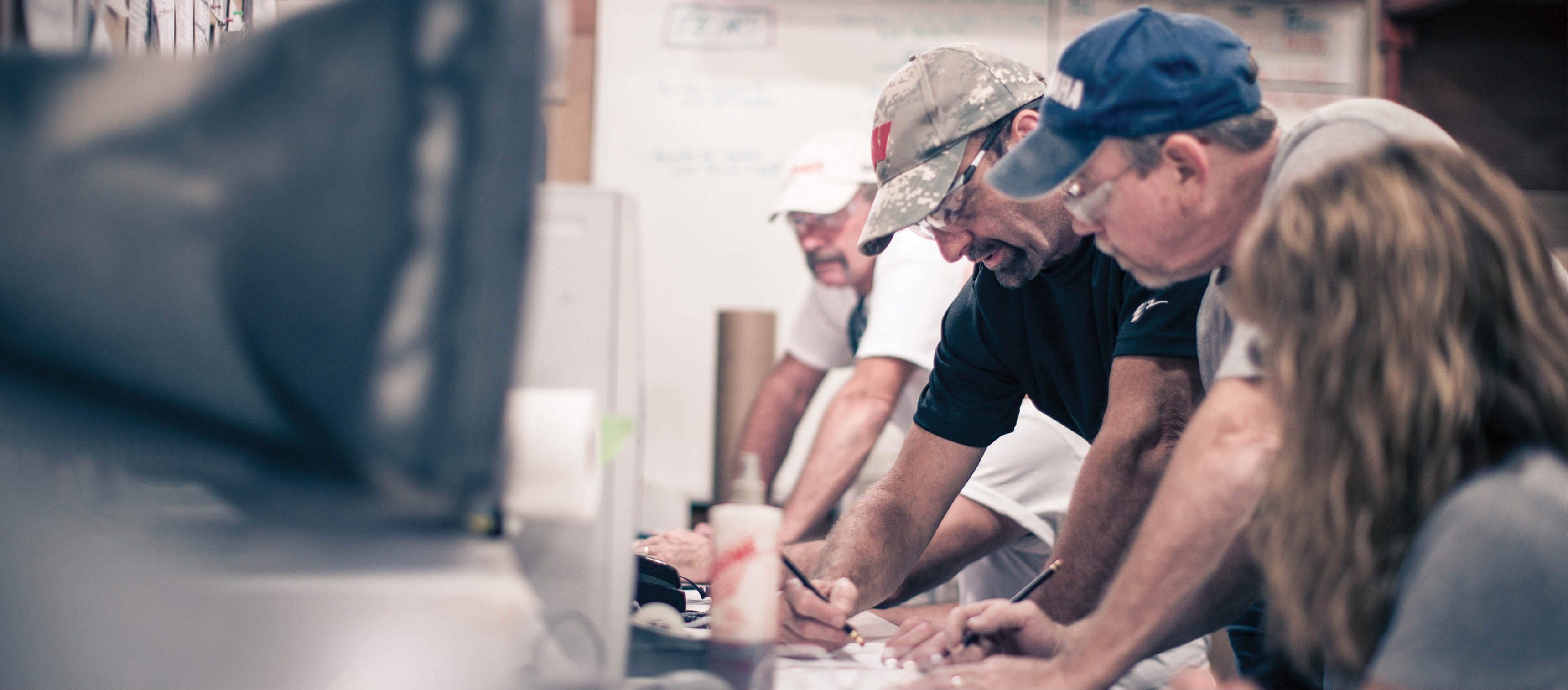 Team working together at a desk