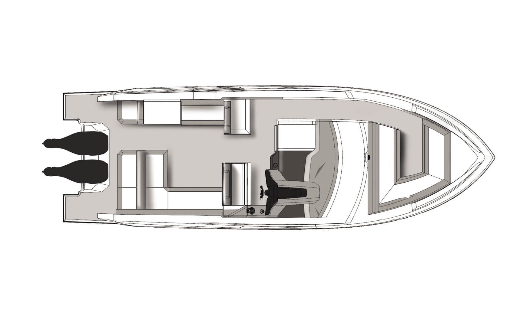Cruisers Yachts 34 GLS OB upper deck plan