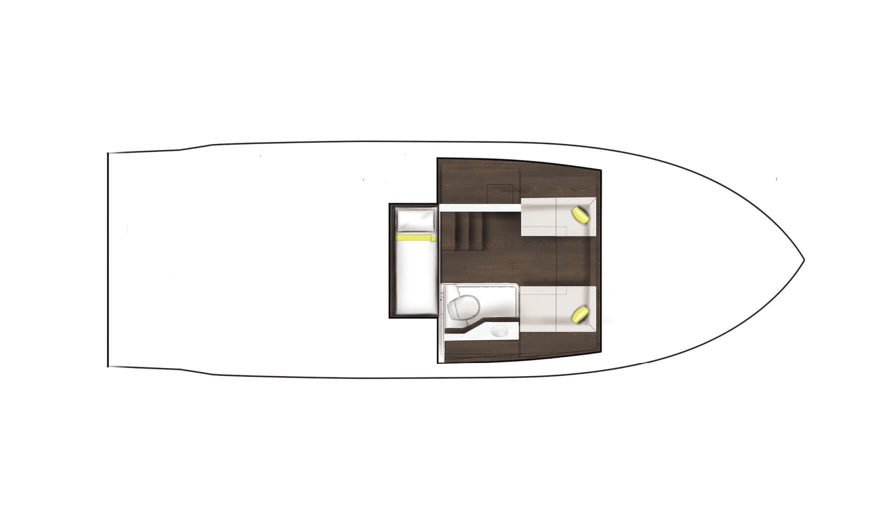 Cruisers Yachts 34 GLS OB lower deck plan