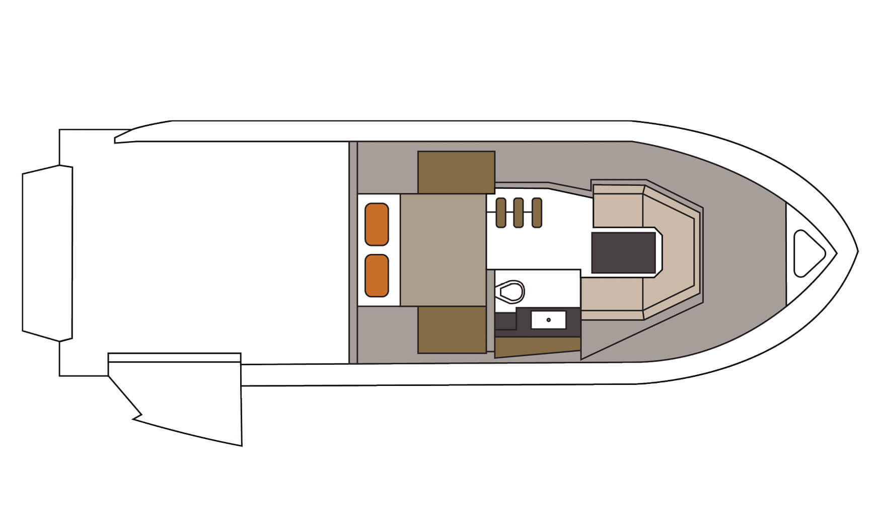 Cruisers Yachts 38 GLS I/O lower deck layout