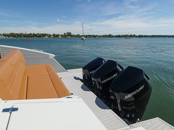 Outboard motors on a 38 GLS