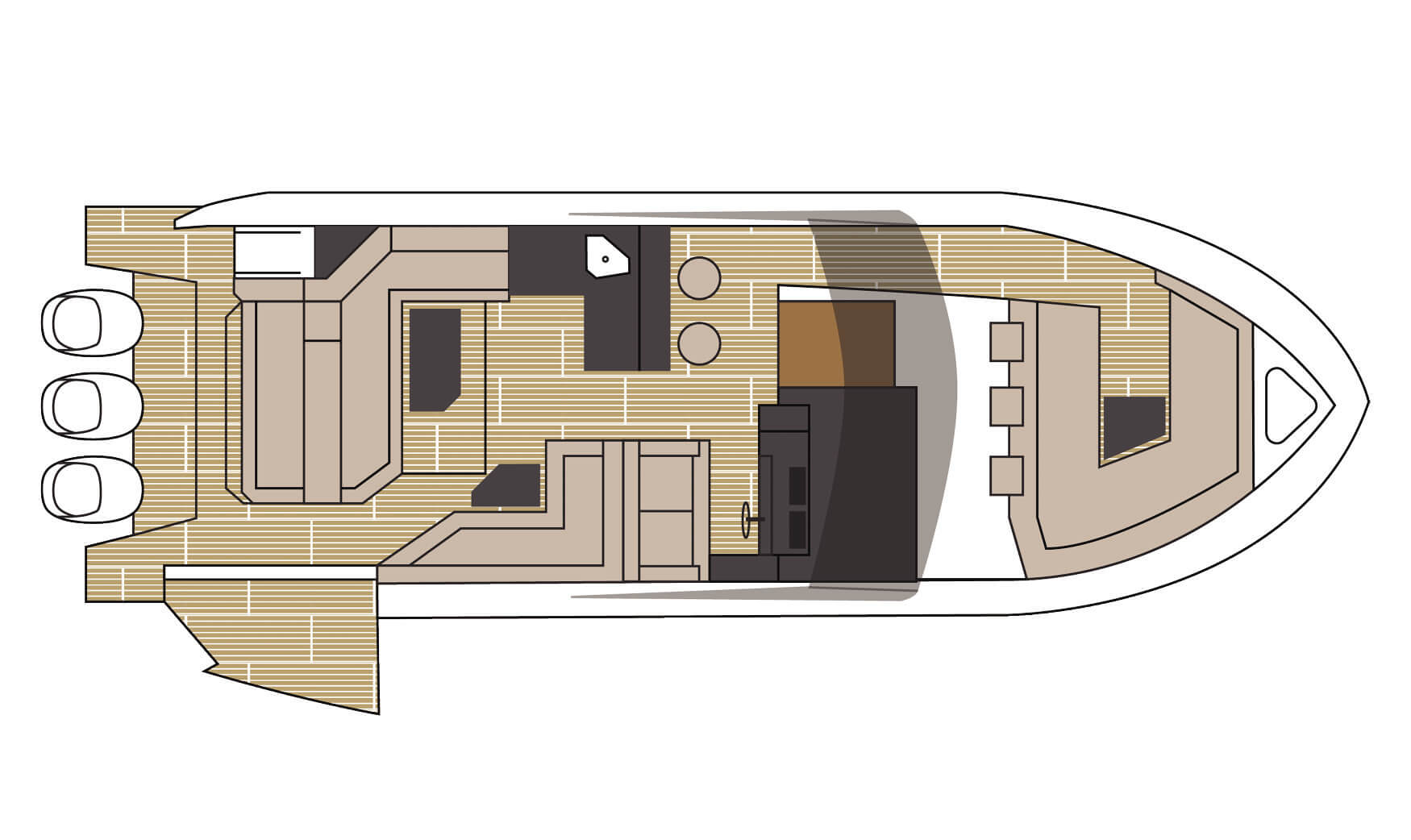 Cruiser Yachts 38 GLS OB main deck plan