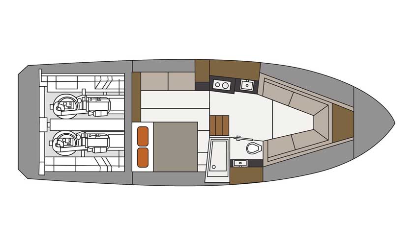 Cruisers Yachts 39 EC lower deck layout