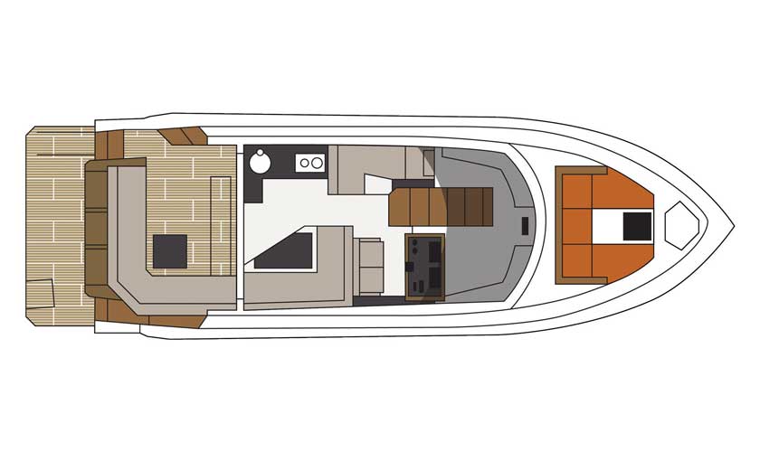Cruisers Yachts 42 Cantius upper deck layout
