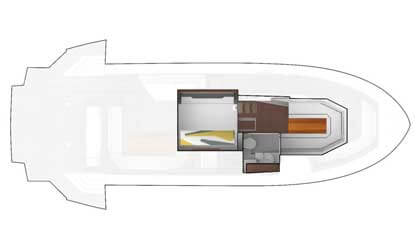 Cruisers Yacts 42 GLS I/O lower deck layout