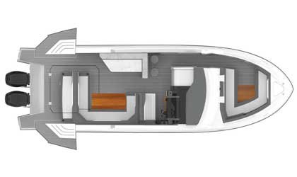 Cruisers Yachts 42 GLS OB main deck layout