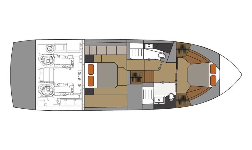 Cruisers Yachts 46 Cantius lower deck layout