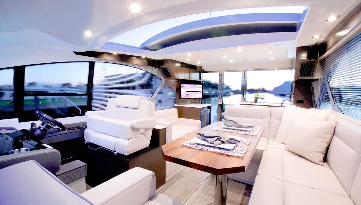 Cruisers Yachts 50 Cantius salon with helm