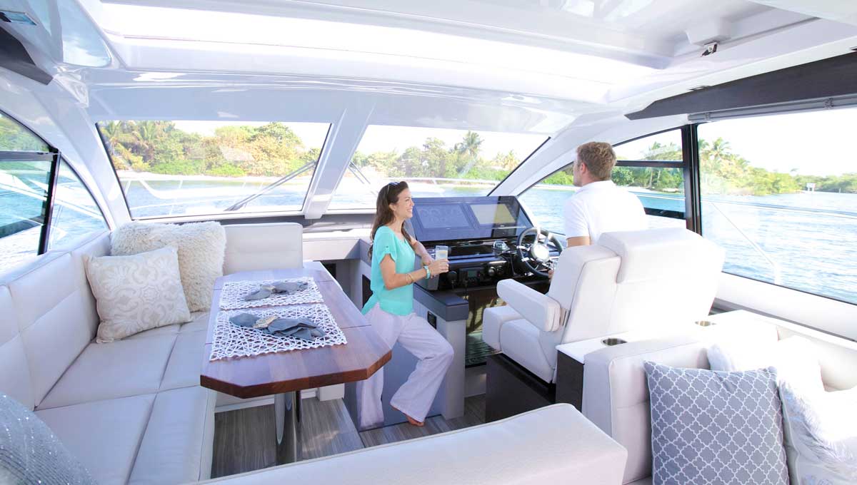Cruisers Yachts 50 Cantius dinette and helm 