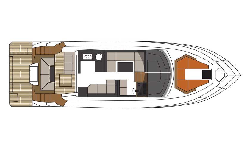 Cruisers Yachts 50 Cantius upper deck layout