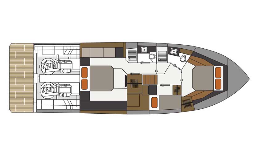 Cruisers Yachts 50 Cantius lower deck layout