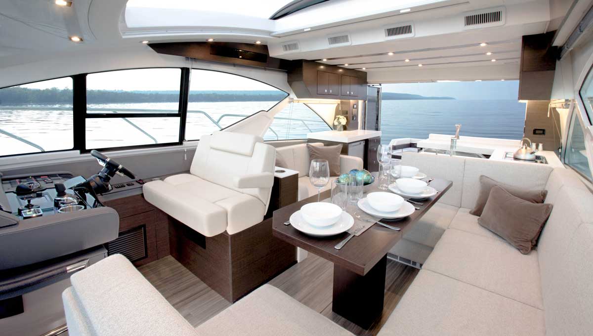 Cruisers Yachts 54 Cantius salon with helm