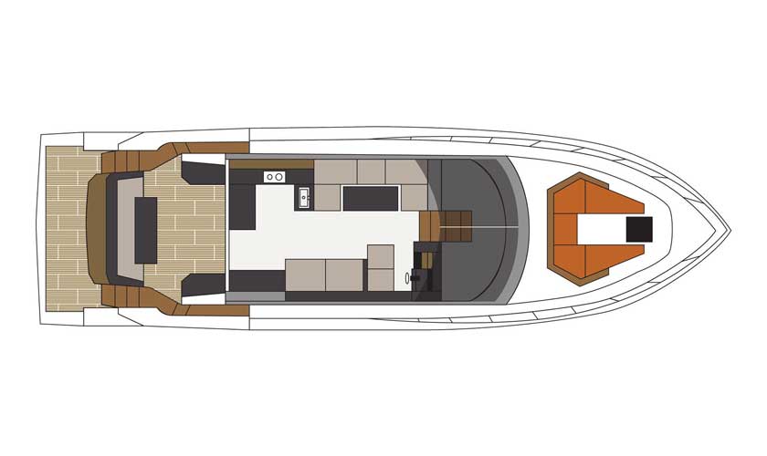 Cruisers Yachts 54 Fly main deck layout
