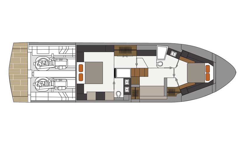 Cruisers Yachts 60 Cantius lower deck layout